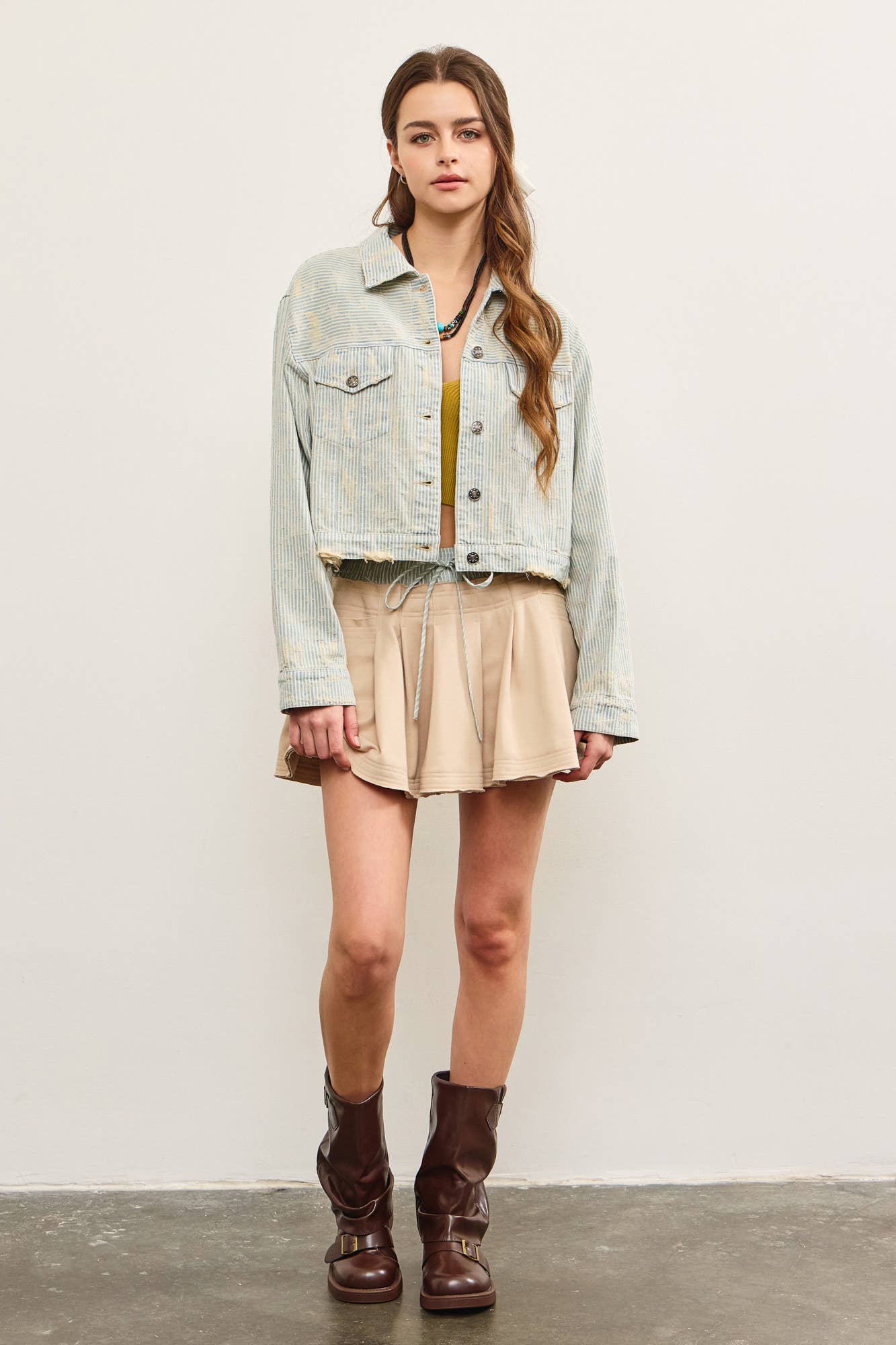 Washed Tide Cropped Jacket
