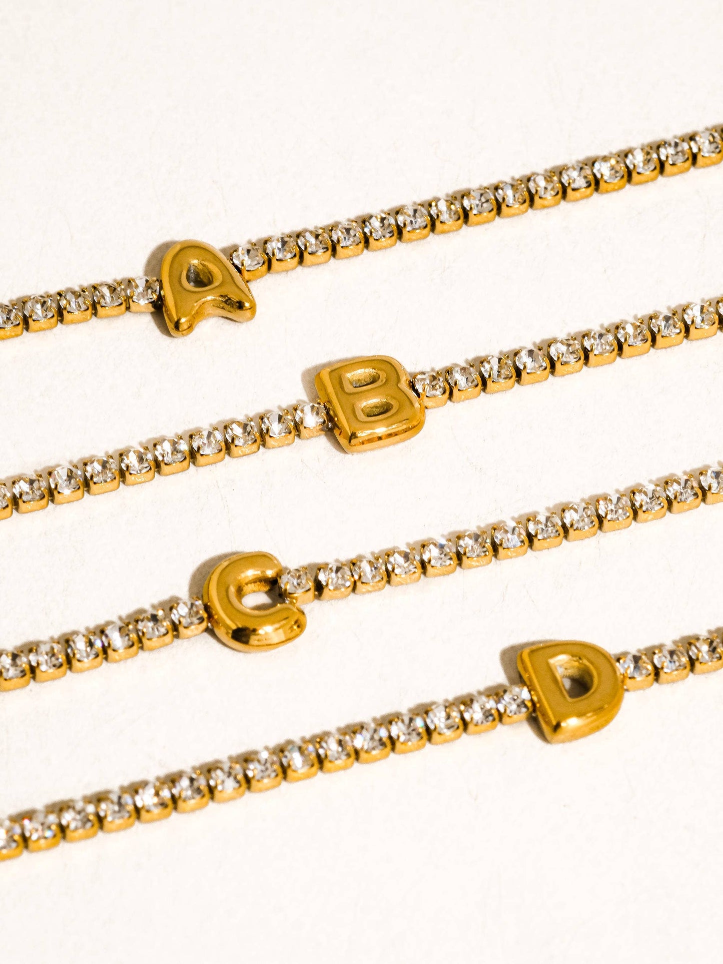 Chaplin Rhinestone Initial Bracelet