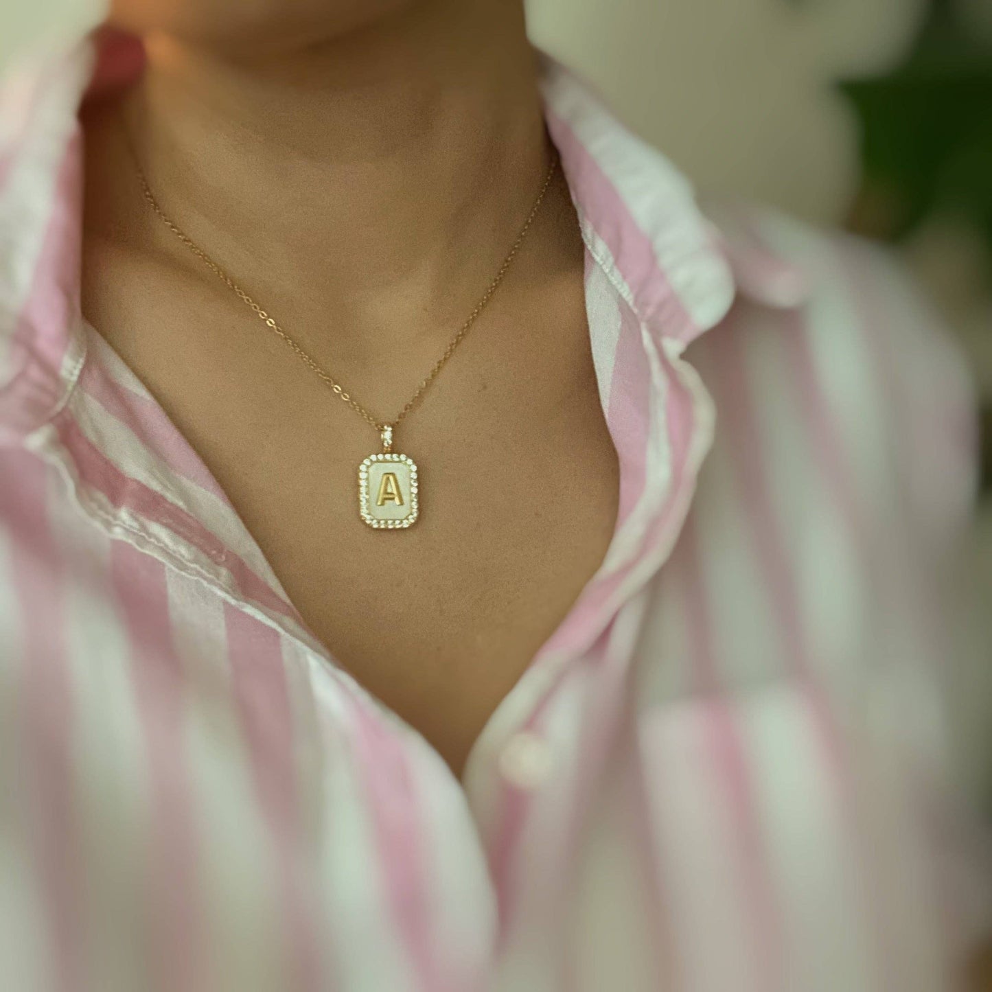 Initial Open Locket Pendant Necklace