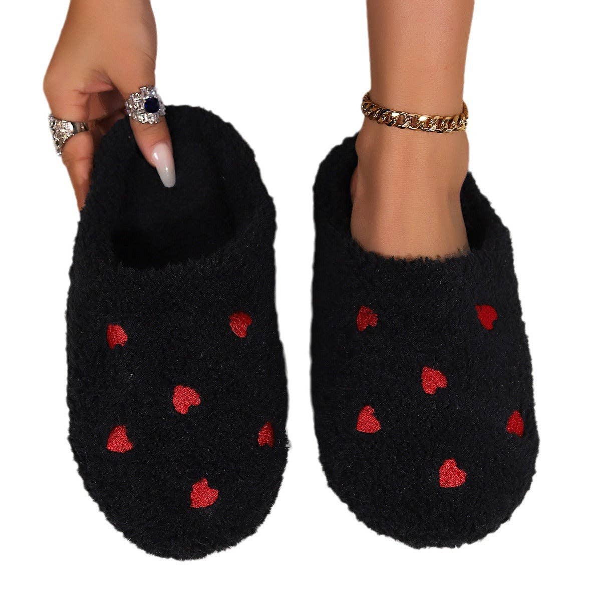 Heart Shaped Cozy Warm Cotton Slippers for Home