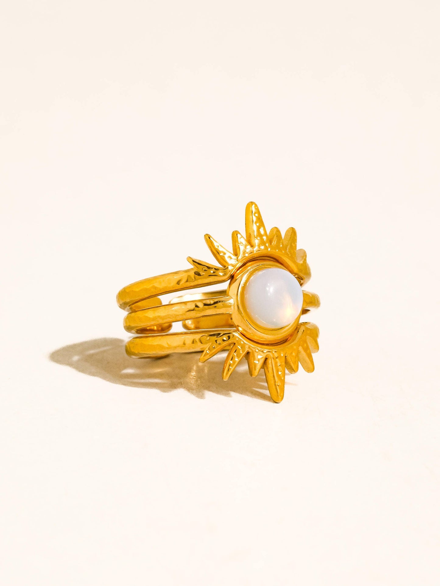 Nerina Sunburst Opal Stackable Ring