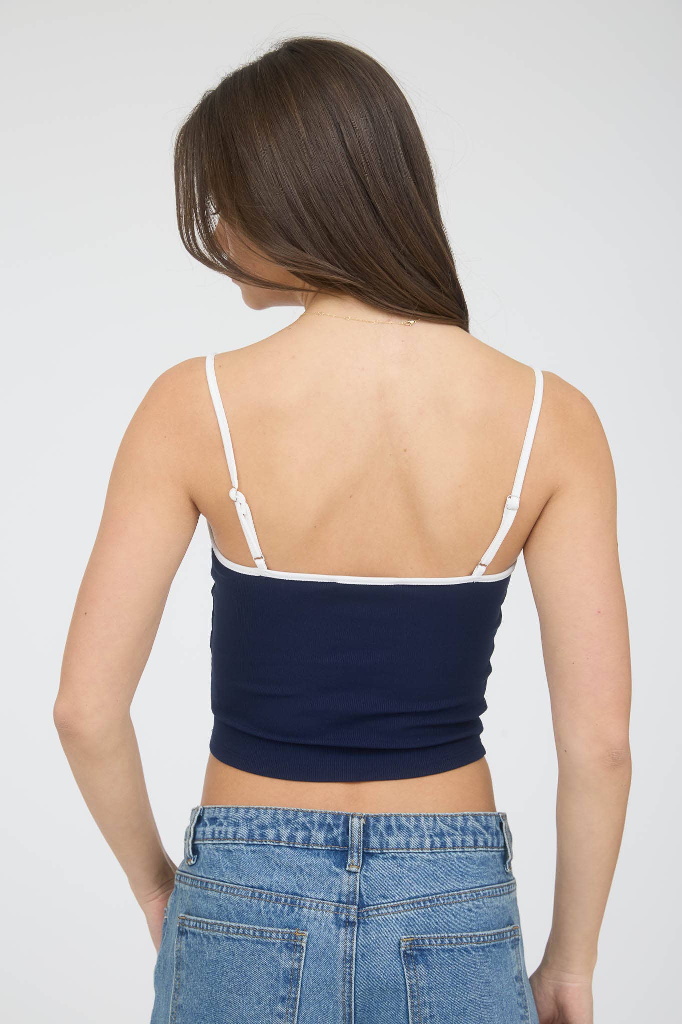 Cutout Bow Detail Spaghetti Strap Knit Tank Top