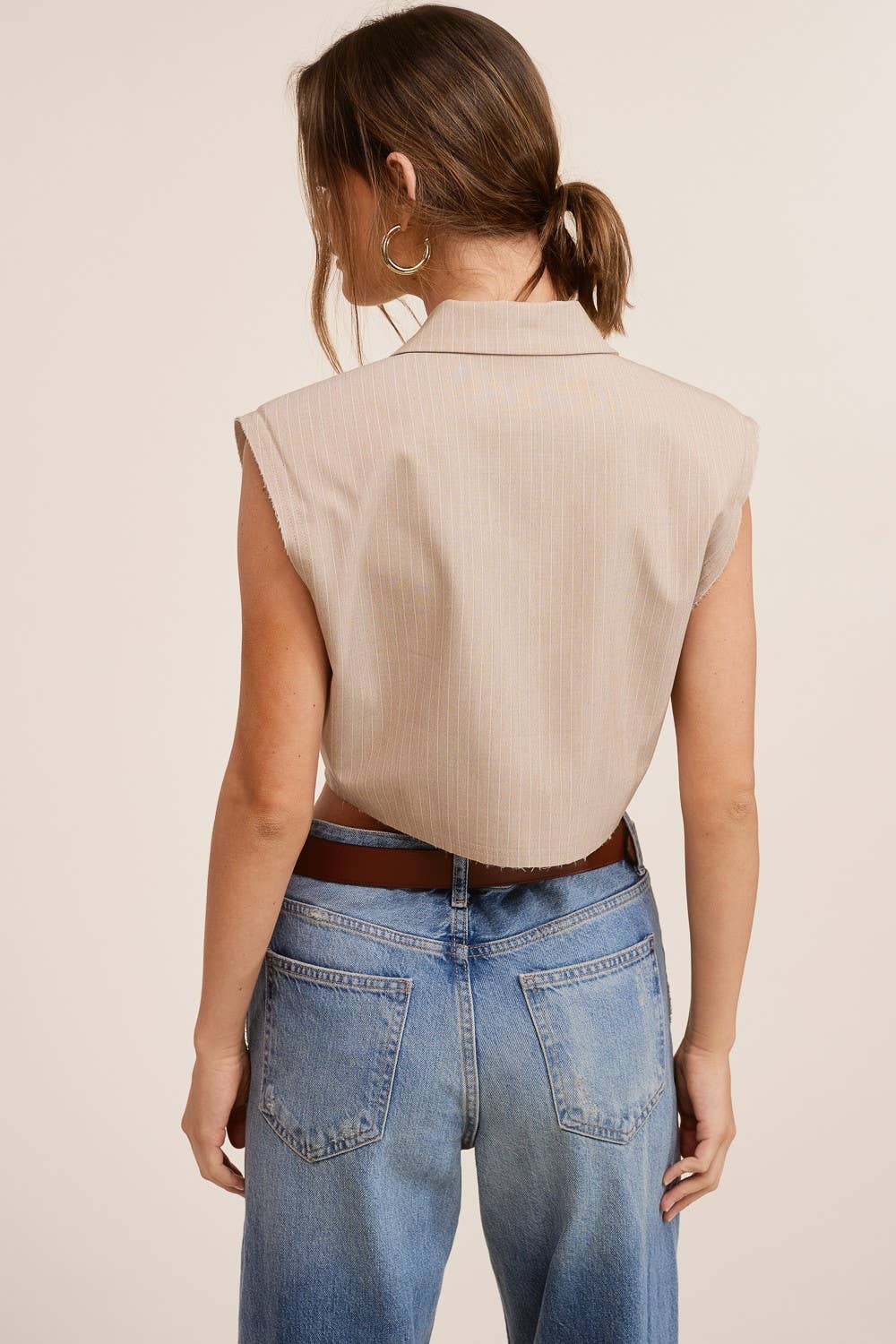 Beige Sleeveless Vest