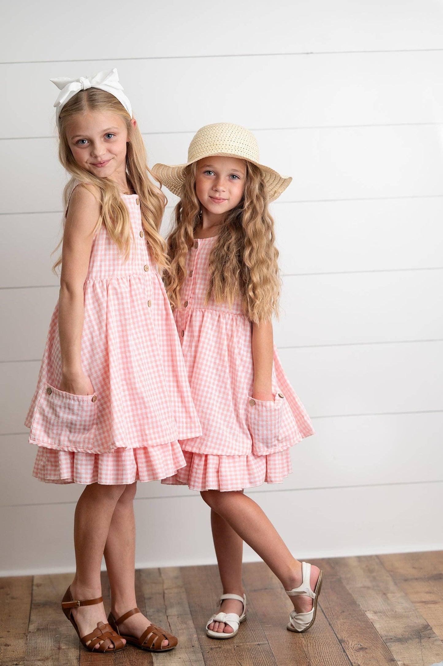 Tween Pink & White Gingham Dress