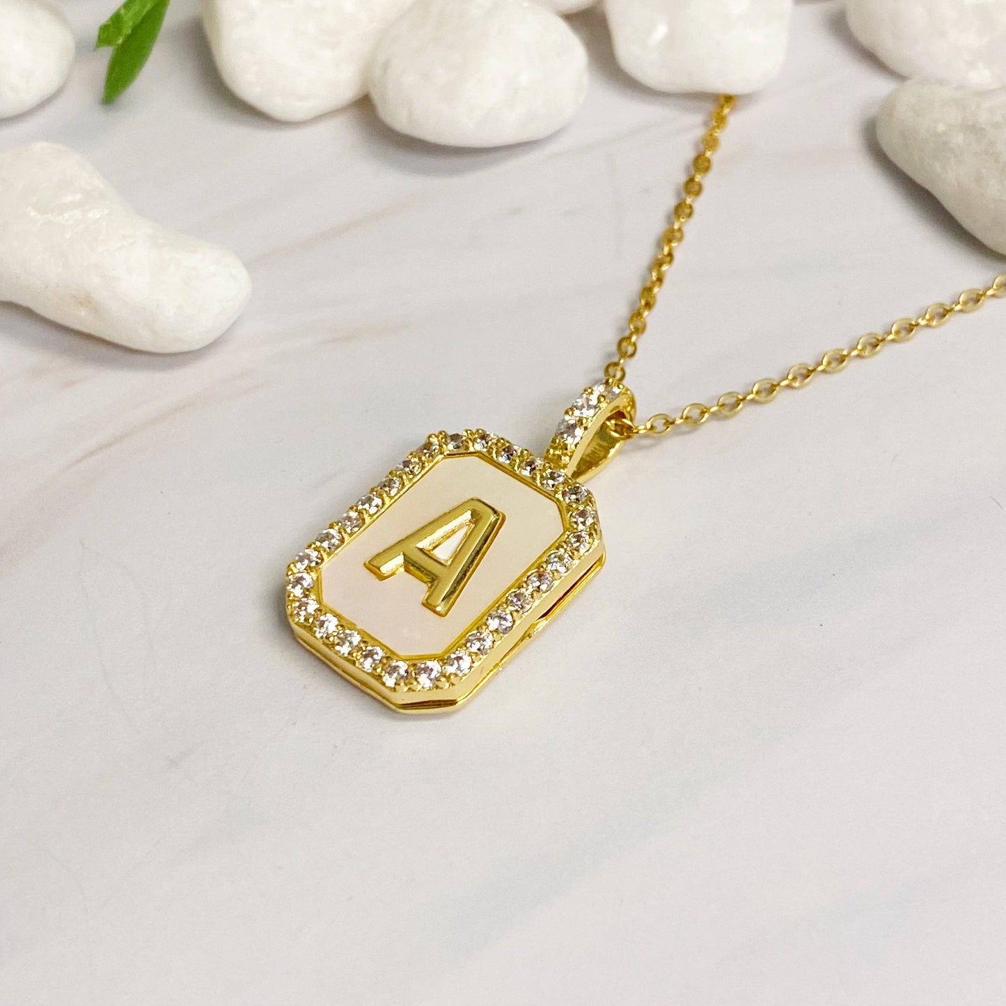 Initial Open Locket Pendant Necklace