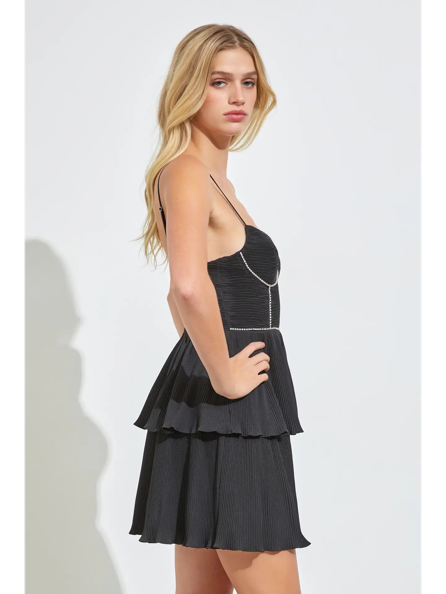 MS Black Ruffle Detail Dress
