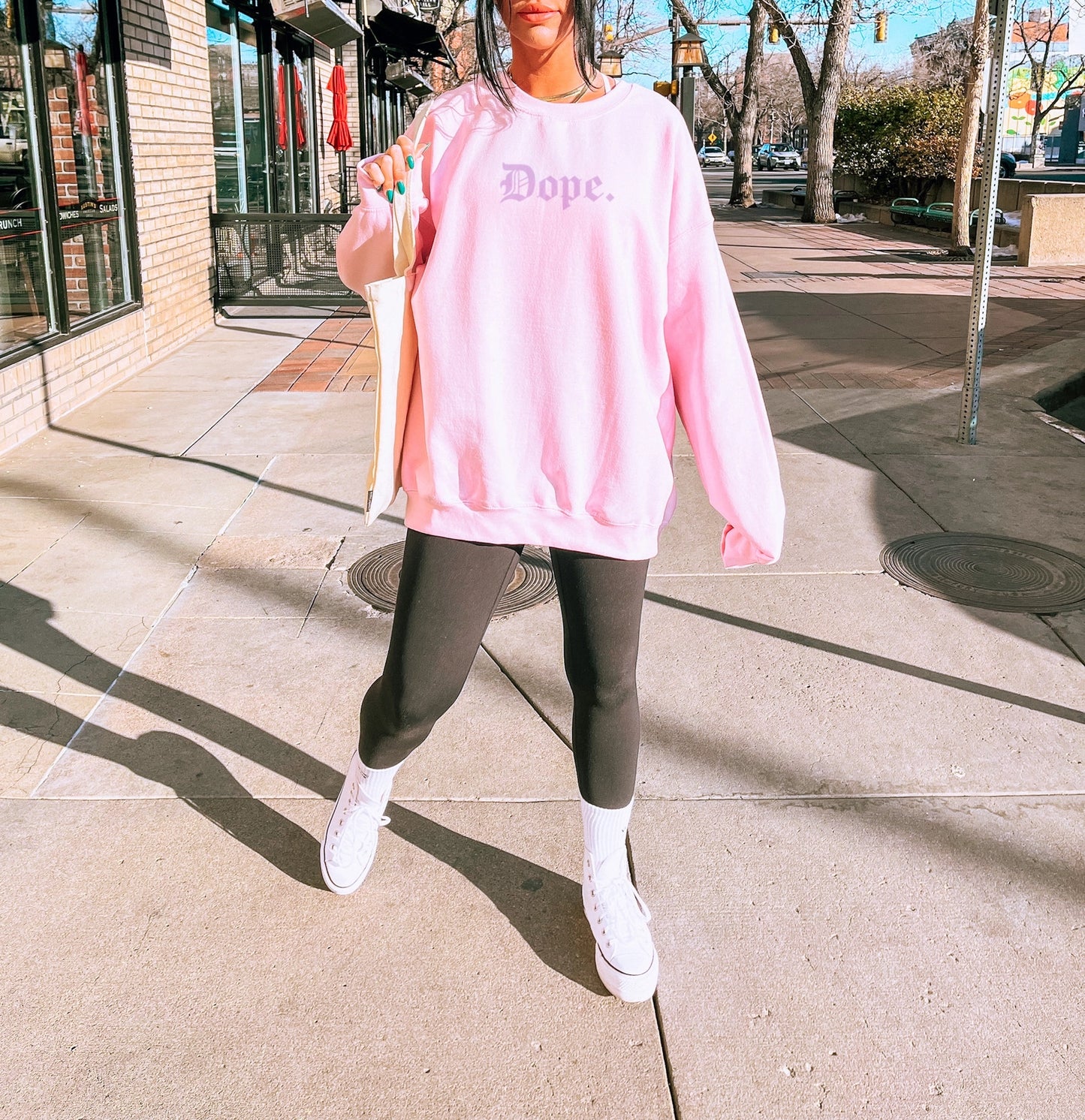 Dope In Real Life CrewNeck Light Pink