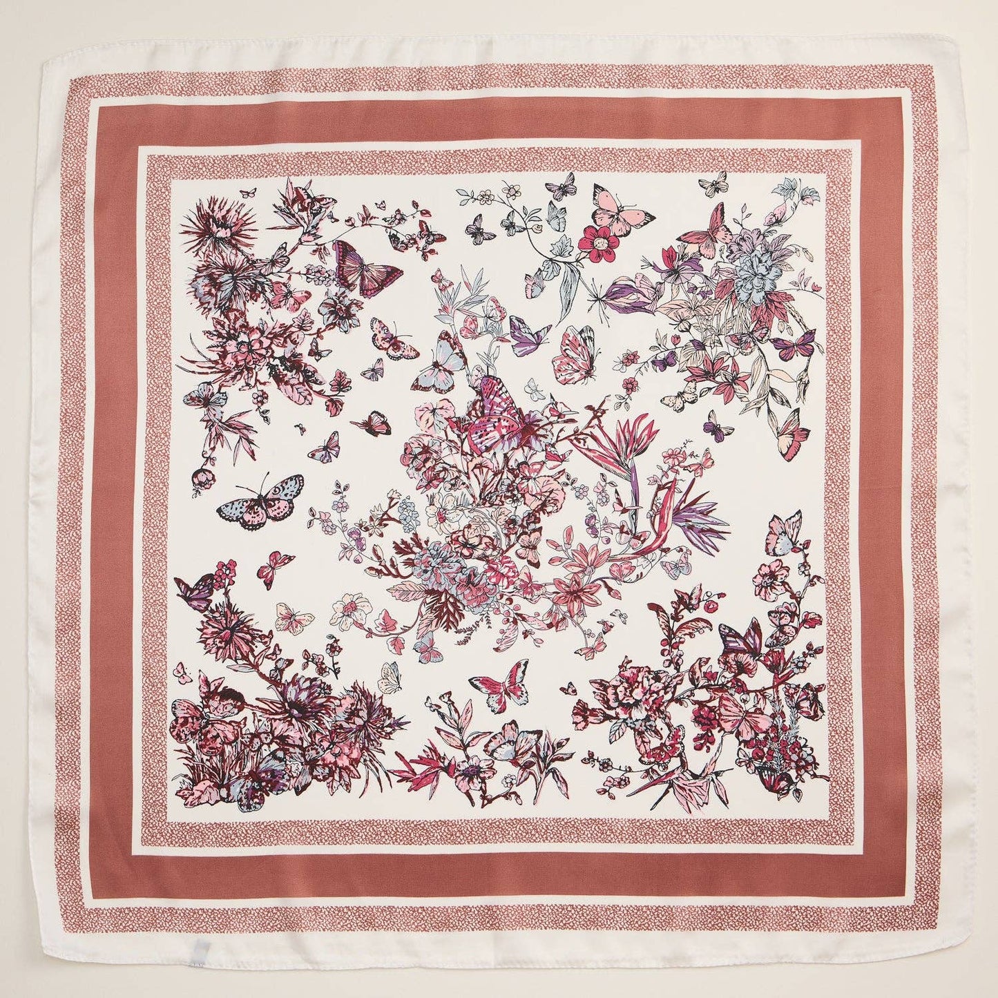 Floral Butterfly Silk Scarf
