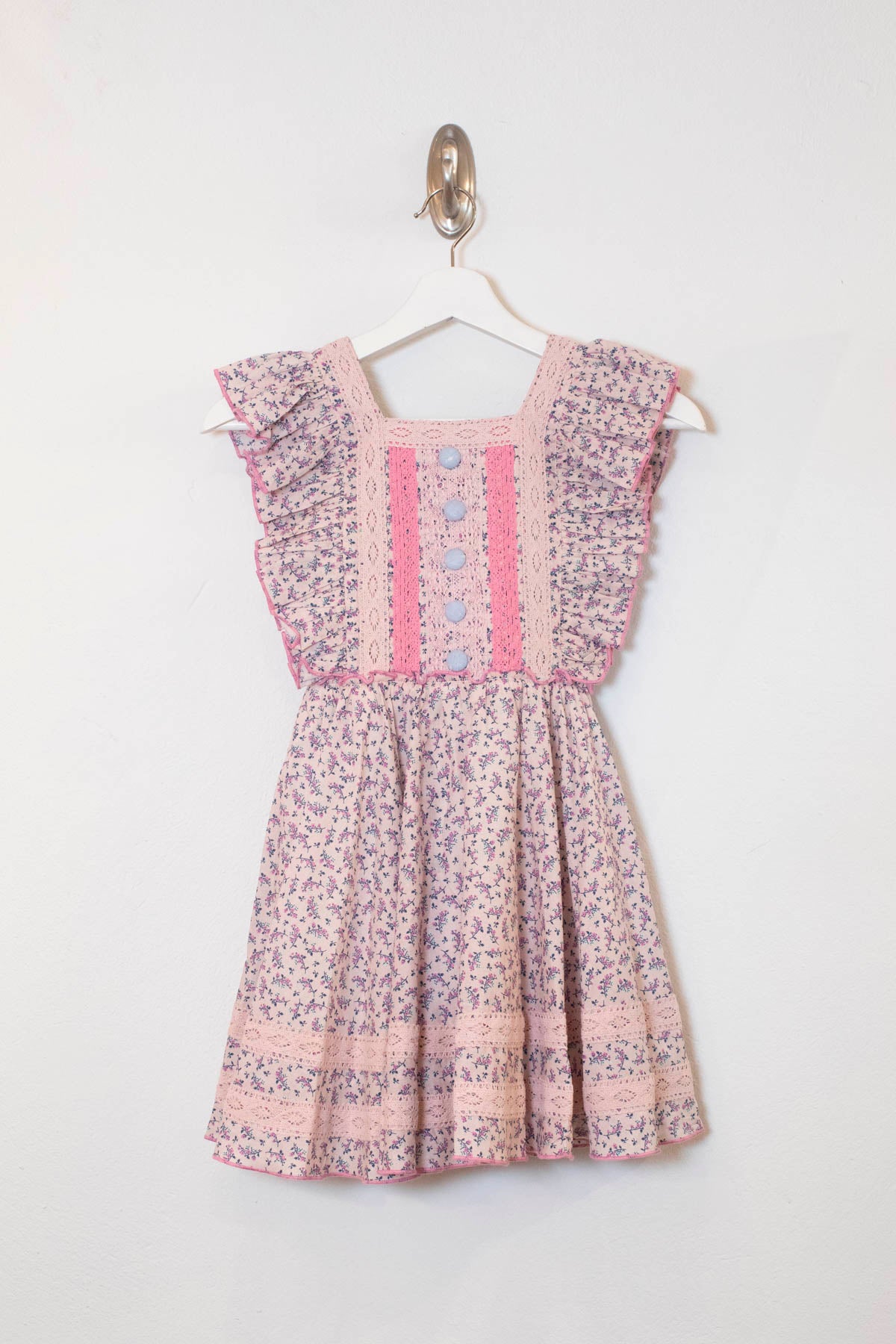 Primrose (Tween) Pink Floral Ruffle Sleeve Dress My Tribe Boutique Primrose (Tween) Pink Floral Ruffle Sleeve Dress My Tribe Boutique
