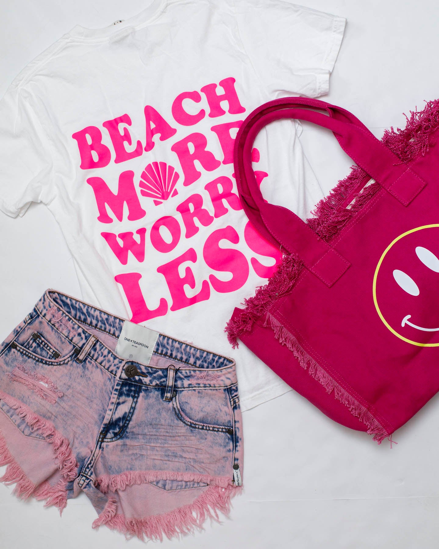 Beach More, Worry Less Oversized Graphic Tee