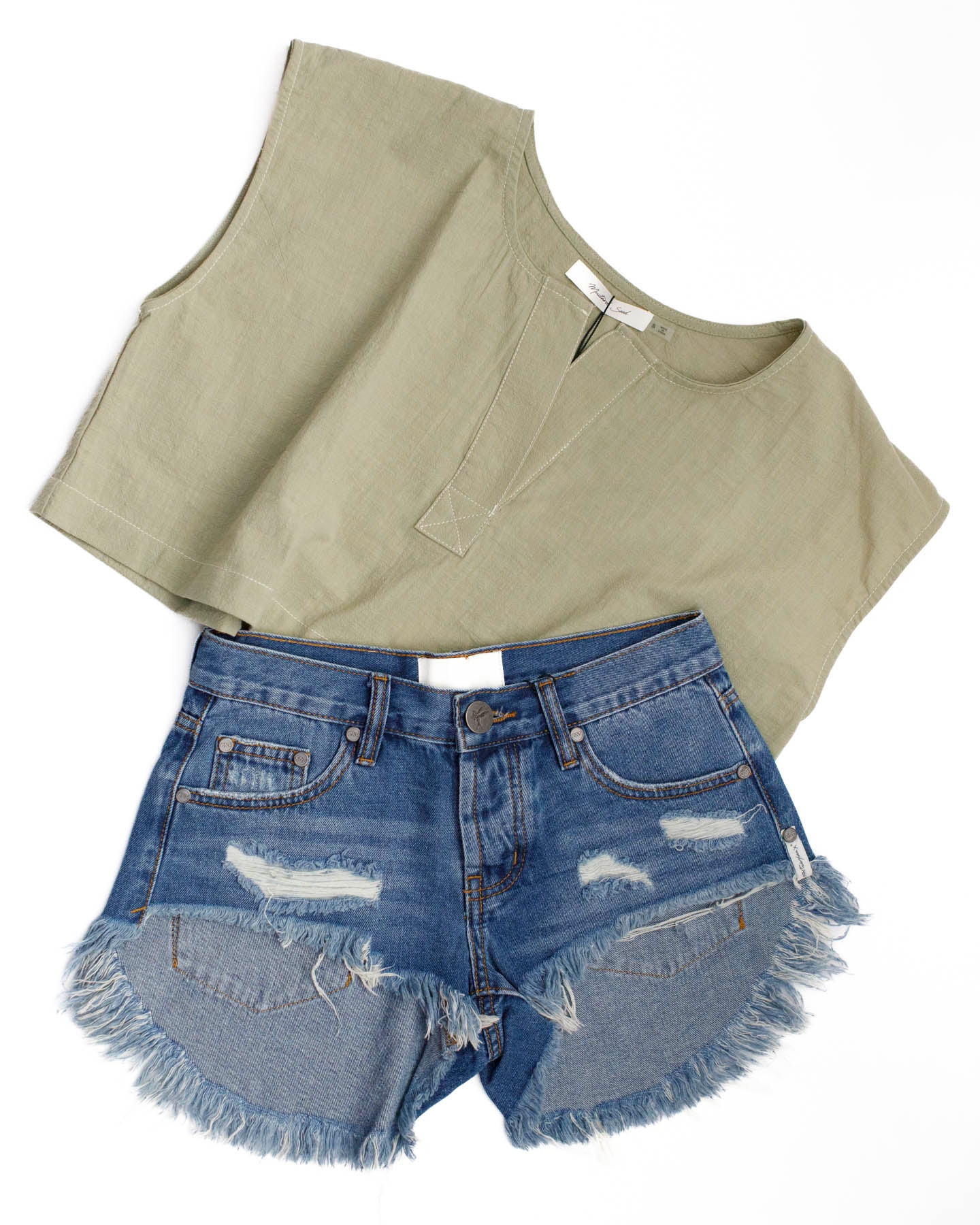 MS Sage Cropped Stitch Top