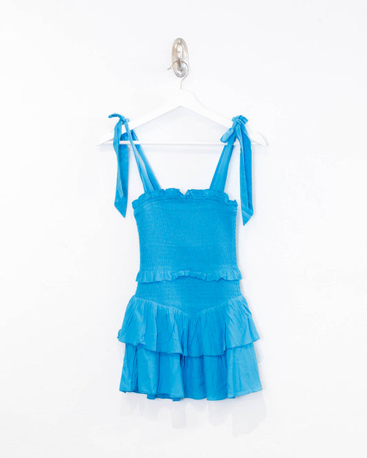 Emerson Turquoise Smocked Dress (Tweens) Katiej NYC