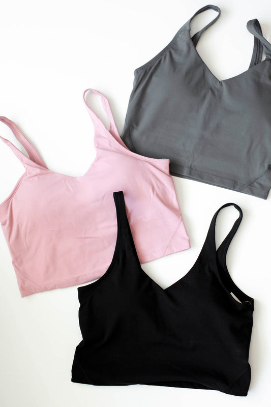 Gray Sports Bra Fitness Workout Running Yoga Tank Top