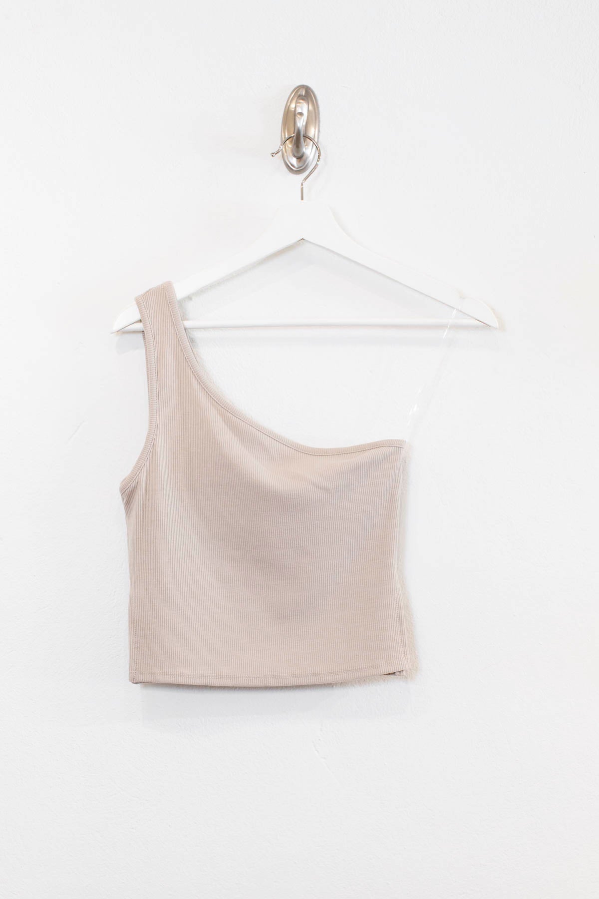 One Shoulder Crop Top With Side Slit - Womens