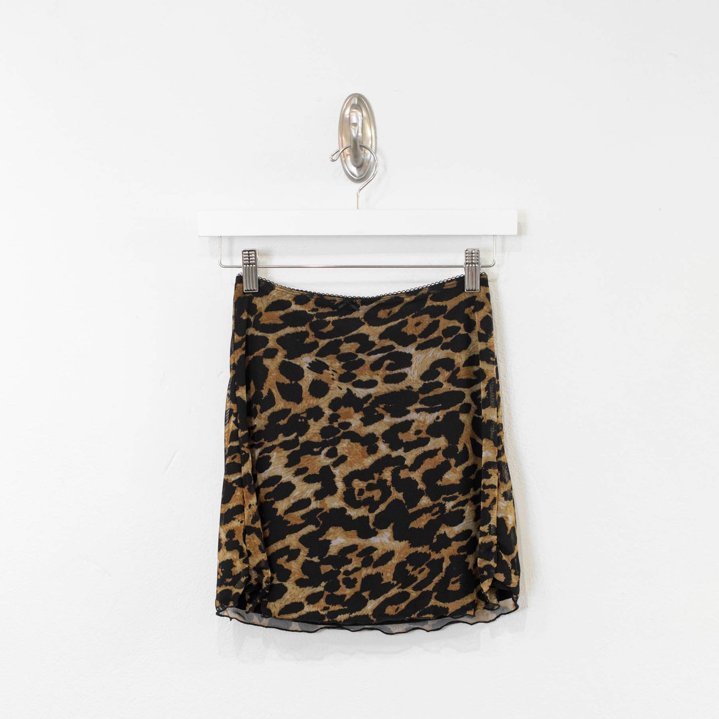 Mesh Bow Skirt Leopard