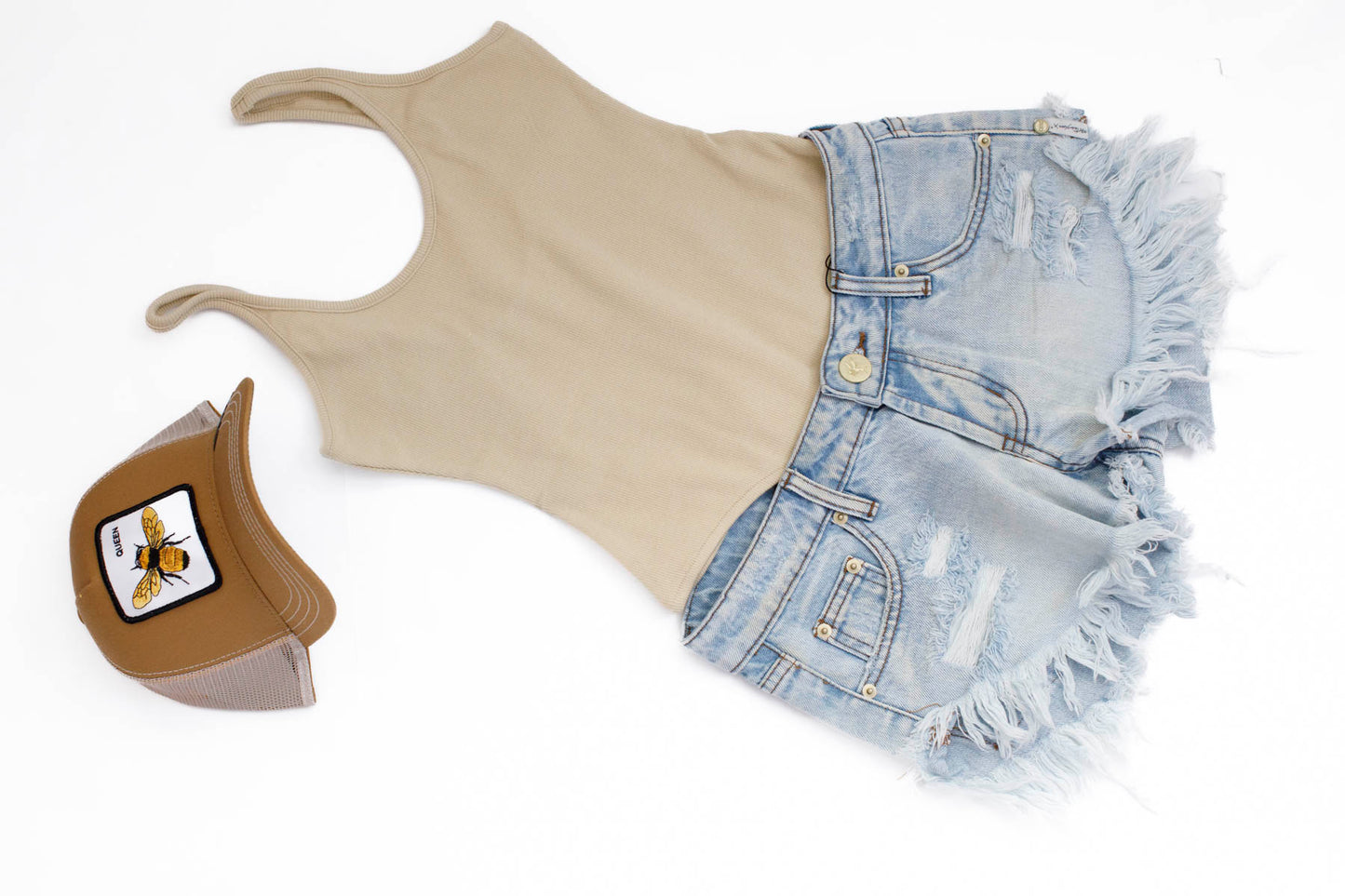 Hey Babe Knit Rib Scoop Neck Tank Bodysuit