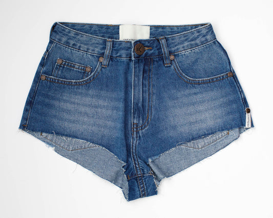 Bay Blue The One Fitted Cheeky Denim Short - ONE TEASPOON