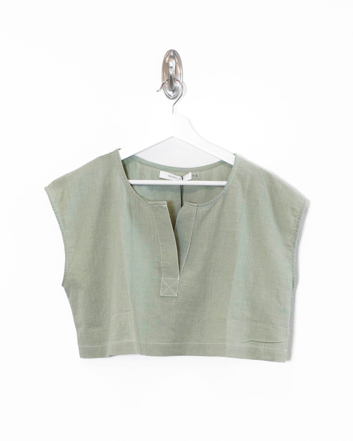 MS Sage Cropped Stitch Top