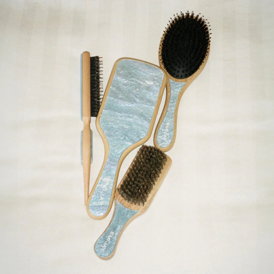 Mini Boar Bristle Brush in Blue Sugar