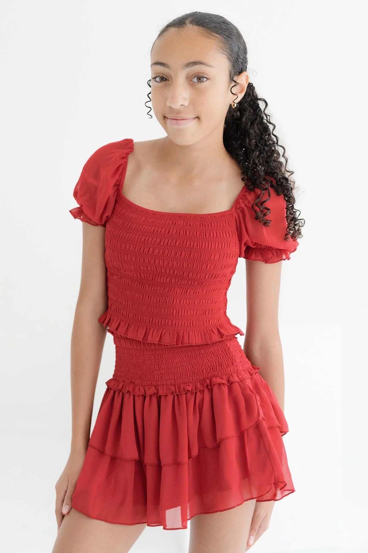 Marlee Top Red Slky Georgette