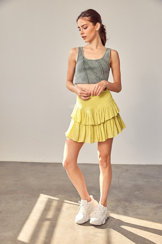 MS W Ruffle Skirt With Shorts
