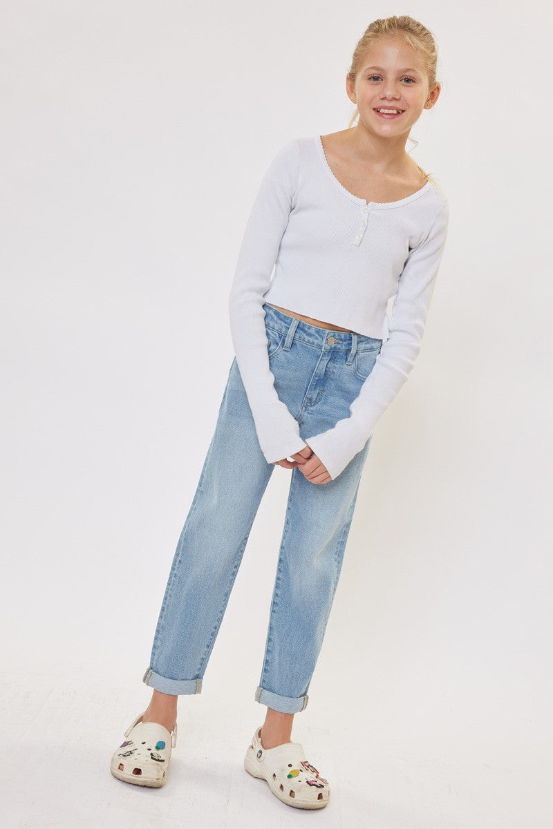 Kids Mini Mom Fit Jeans Tweens - KC USA