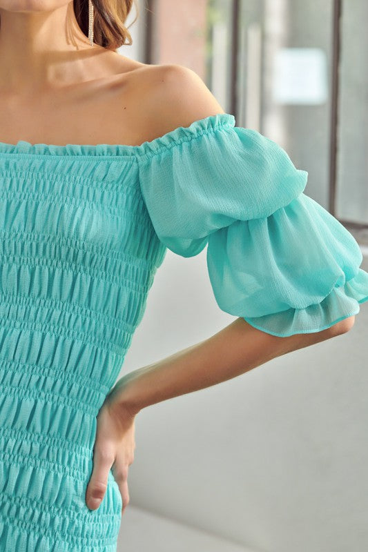 MS Tiered Sleeve Smocked Dress