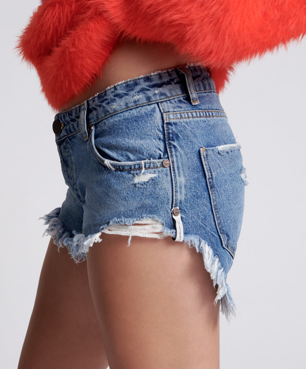 Rosewood Bonita Low Waist Denim Short - One Teaspoon