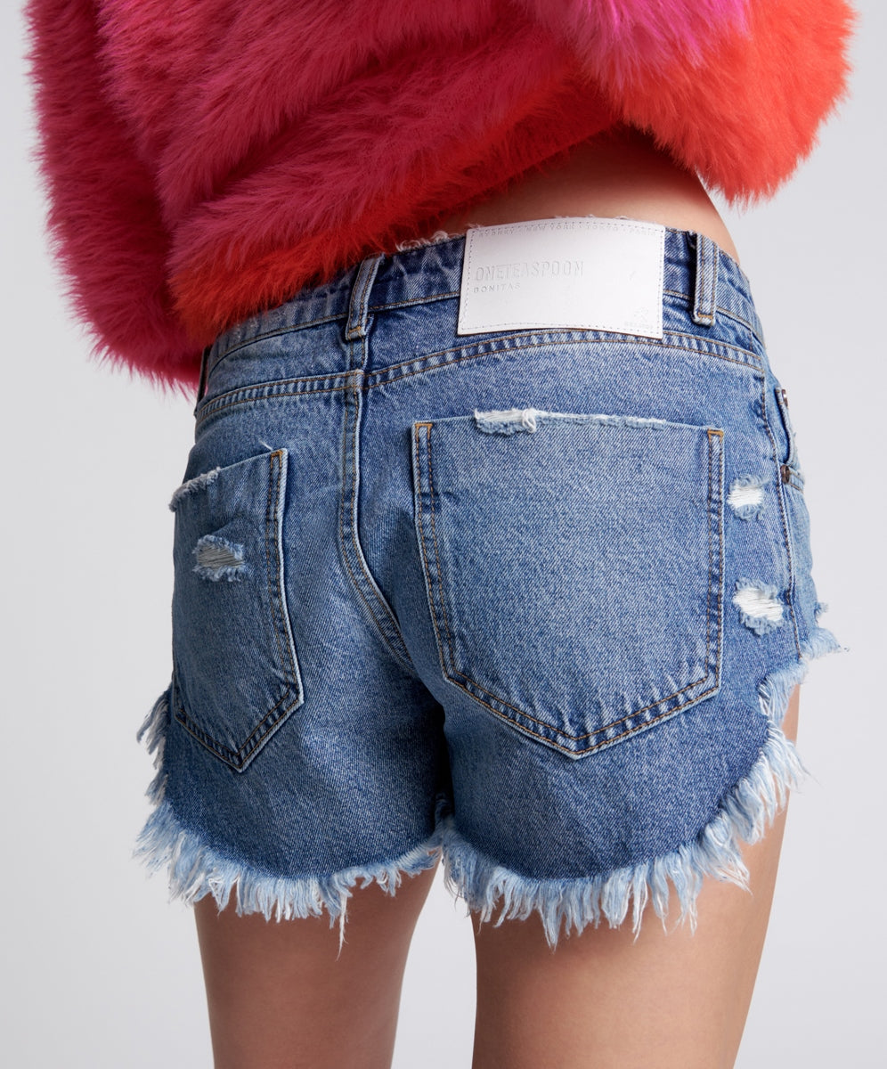 Rosewood Bonita Low Waist Denim Short - One Teaspoon