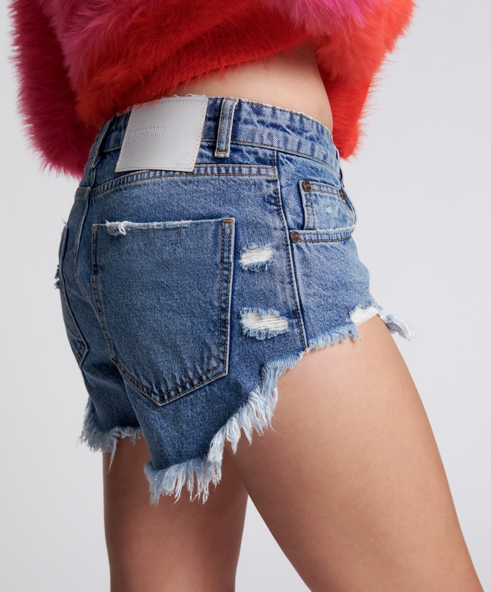 Rosewood Bonita Low Waist Denim Short - One Teaspoon