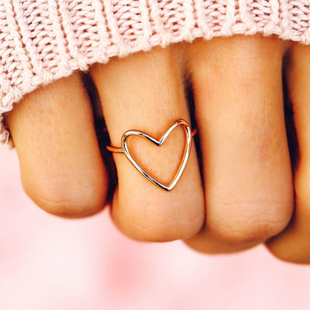 Pura Vida Rose Gold Big Heart Band Ring