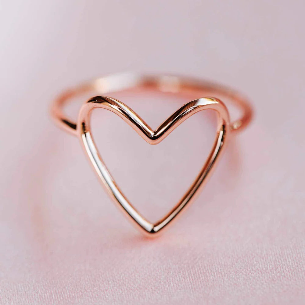 Pura Vida Rose Gold Big Heart Band Ring