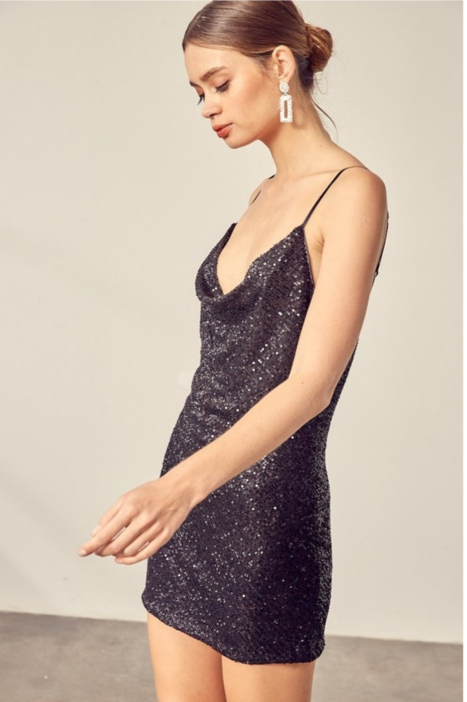 Sequin Crowl Neck Dress