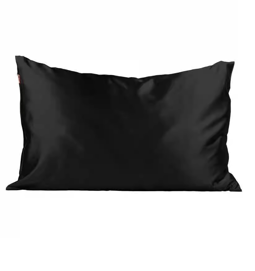 Satin hot sale pillowcase black