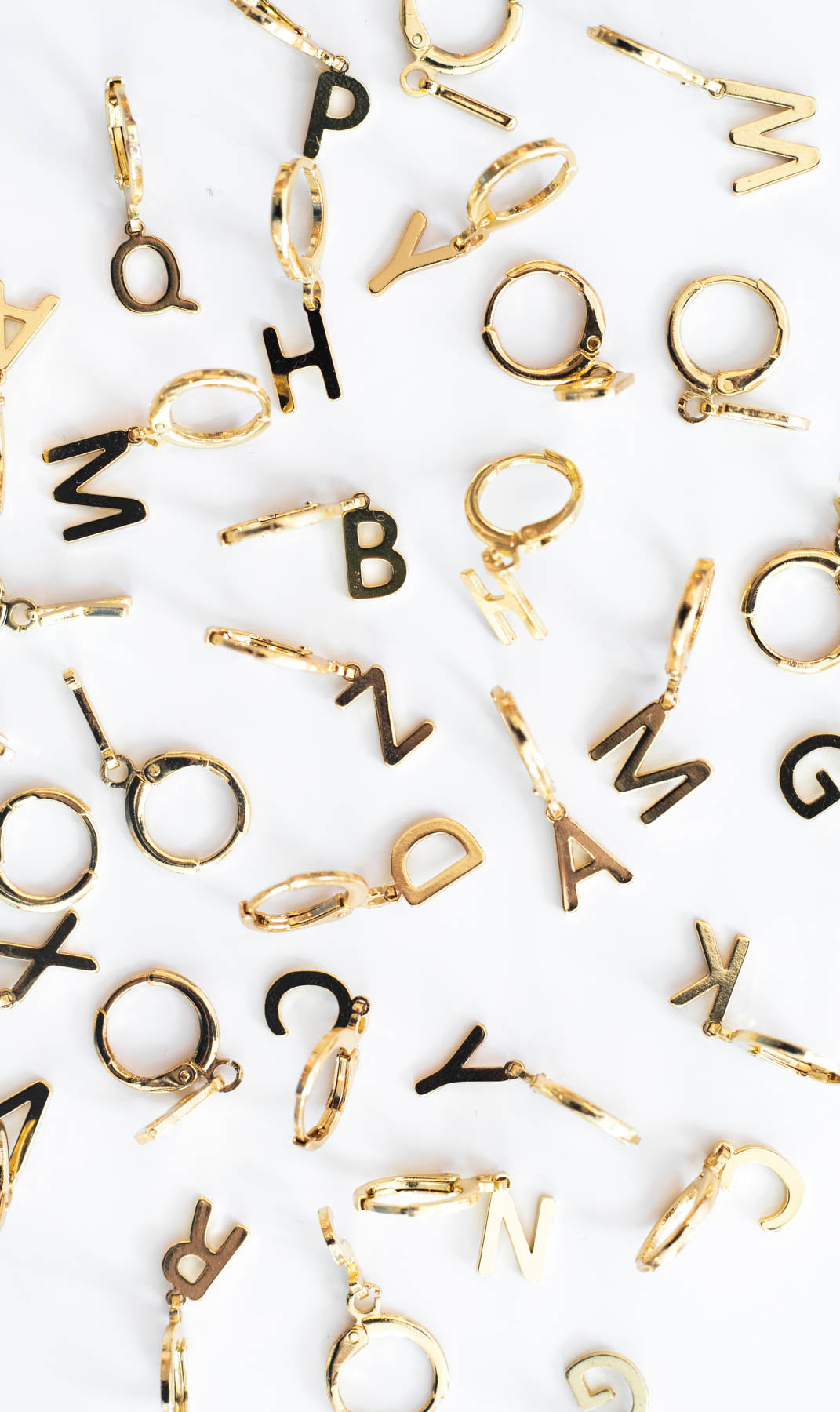 Initial Gold Plated Huggie Earrings A-Z
