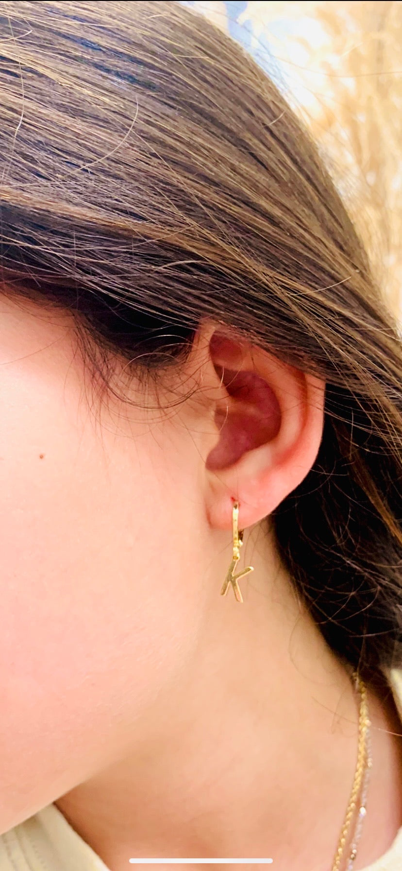 Initial Gold Plated Huggie Earrings A-Z