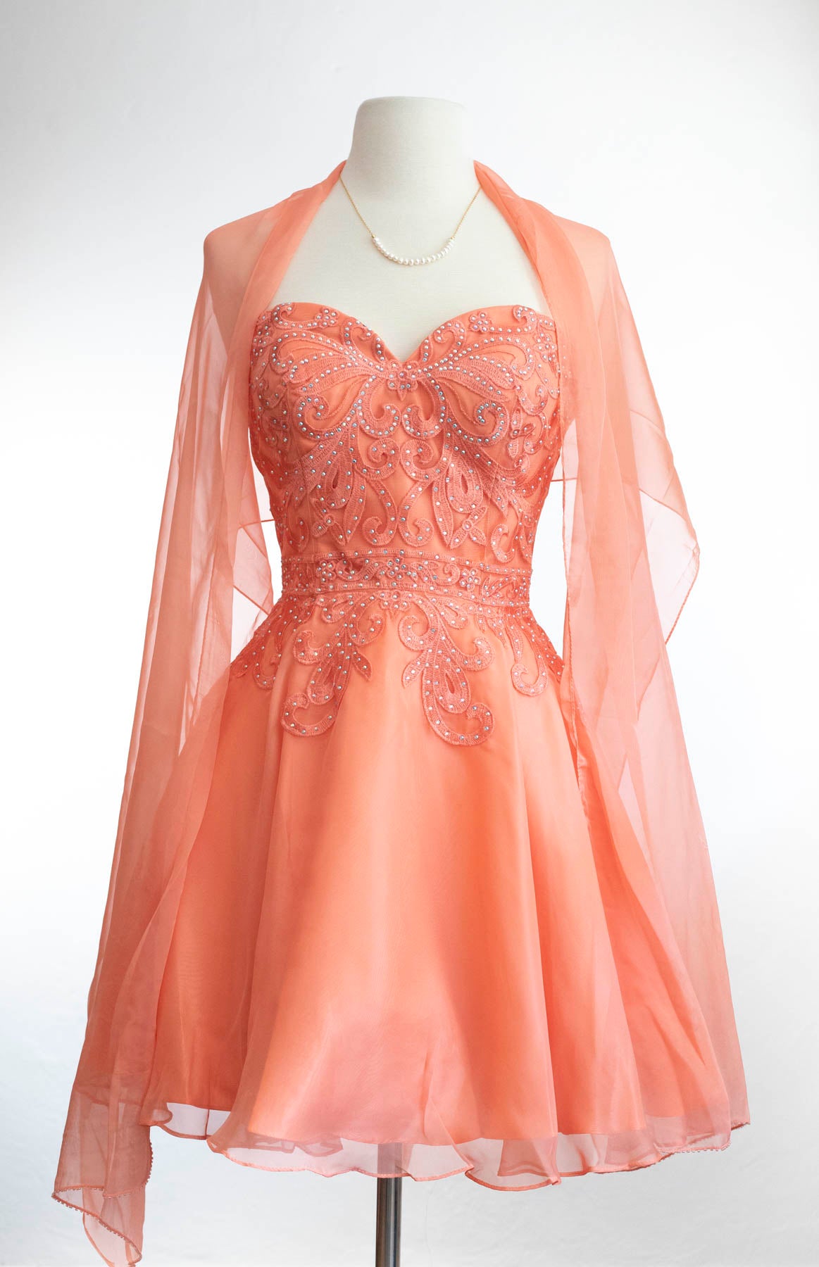Embellished Strapless Tulle Homecoming Dress