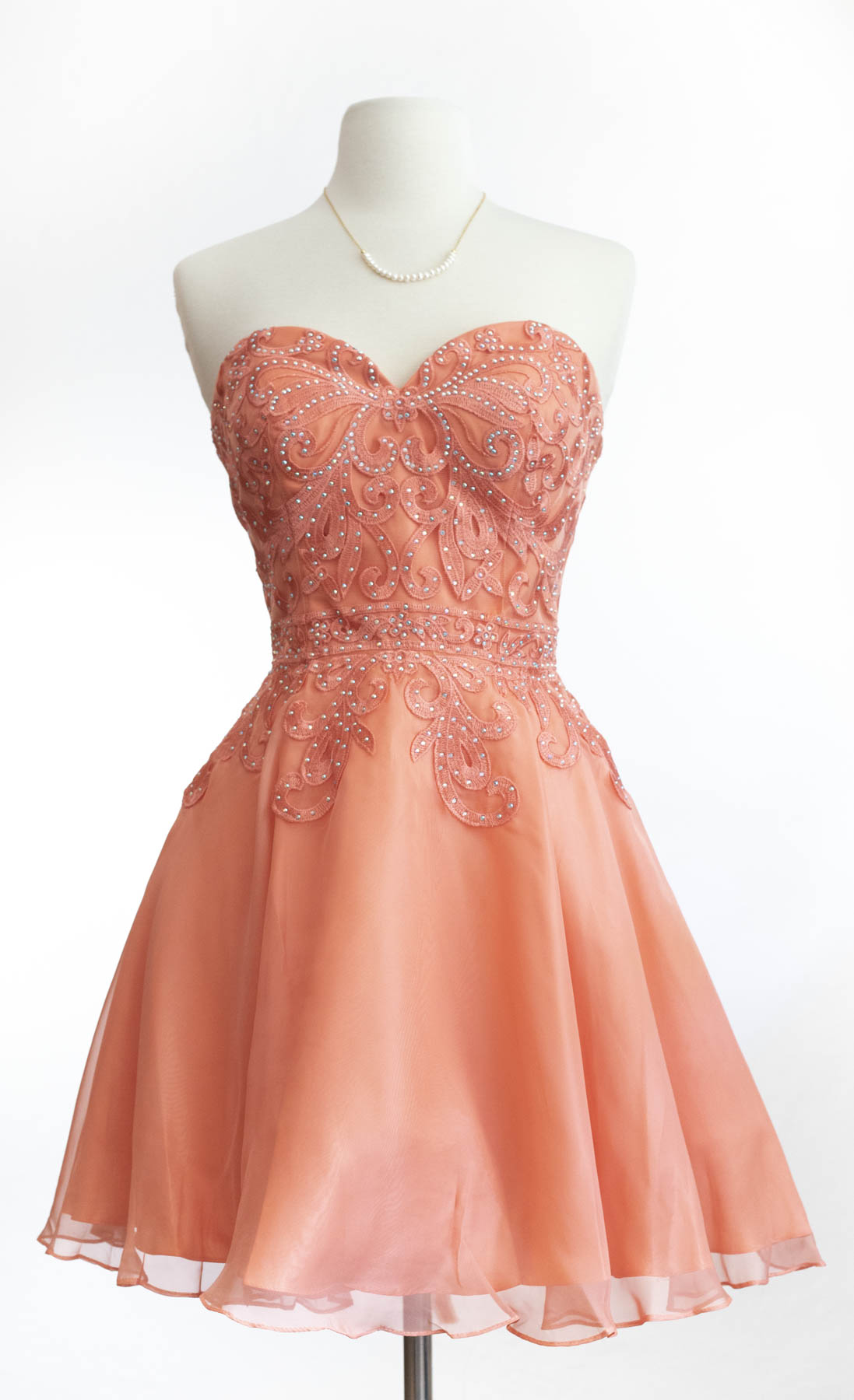 Embellished Strapless Tulle Homecoming Dress