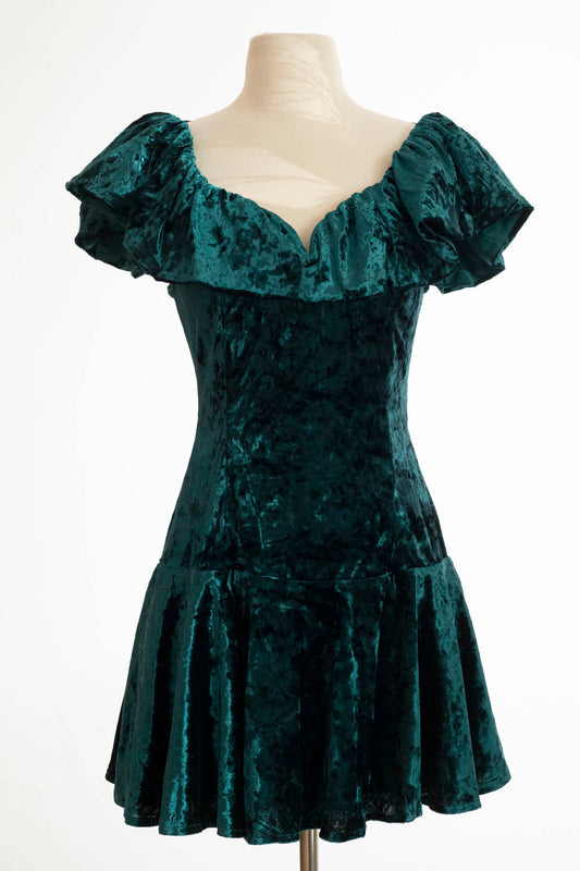 MS Ruffle Velvet Dress