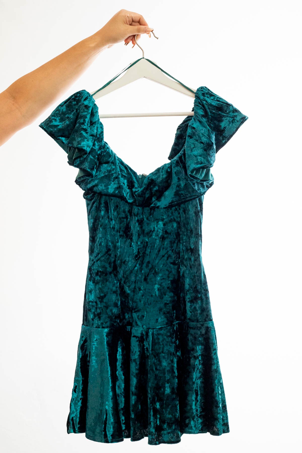 MS Ruffle Velvet Dress