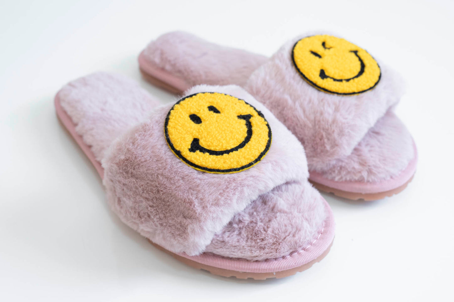 Happy Face Peep Toe Slippers