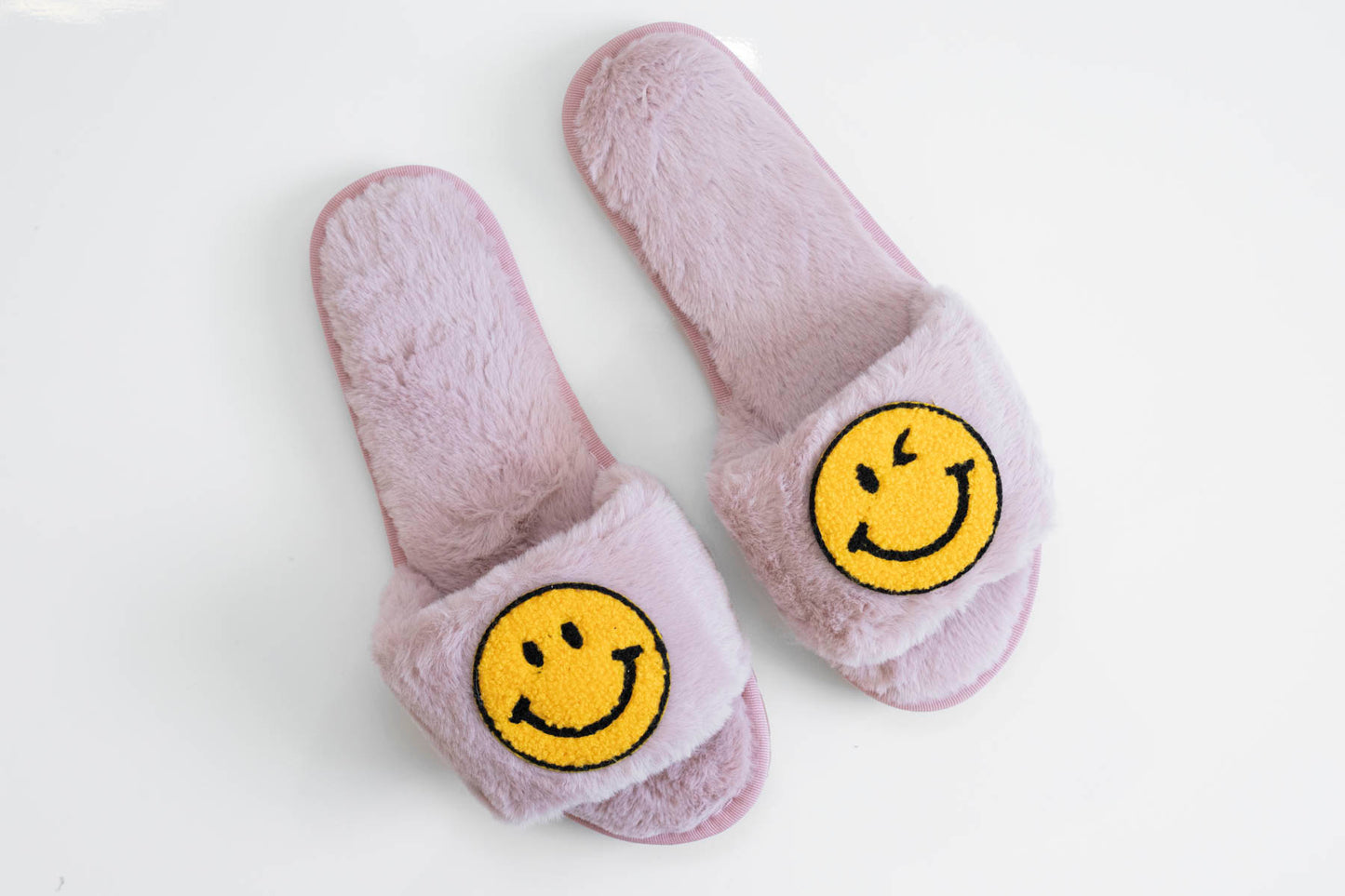 Happy Face Peep Toe Slippers