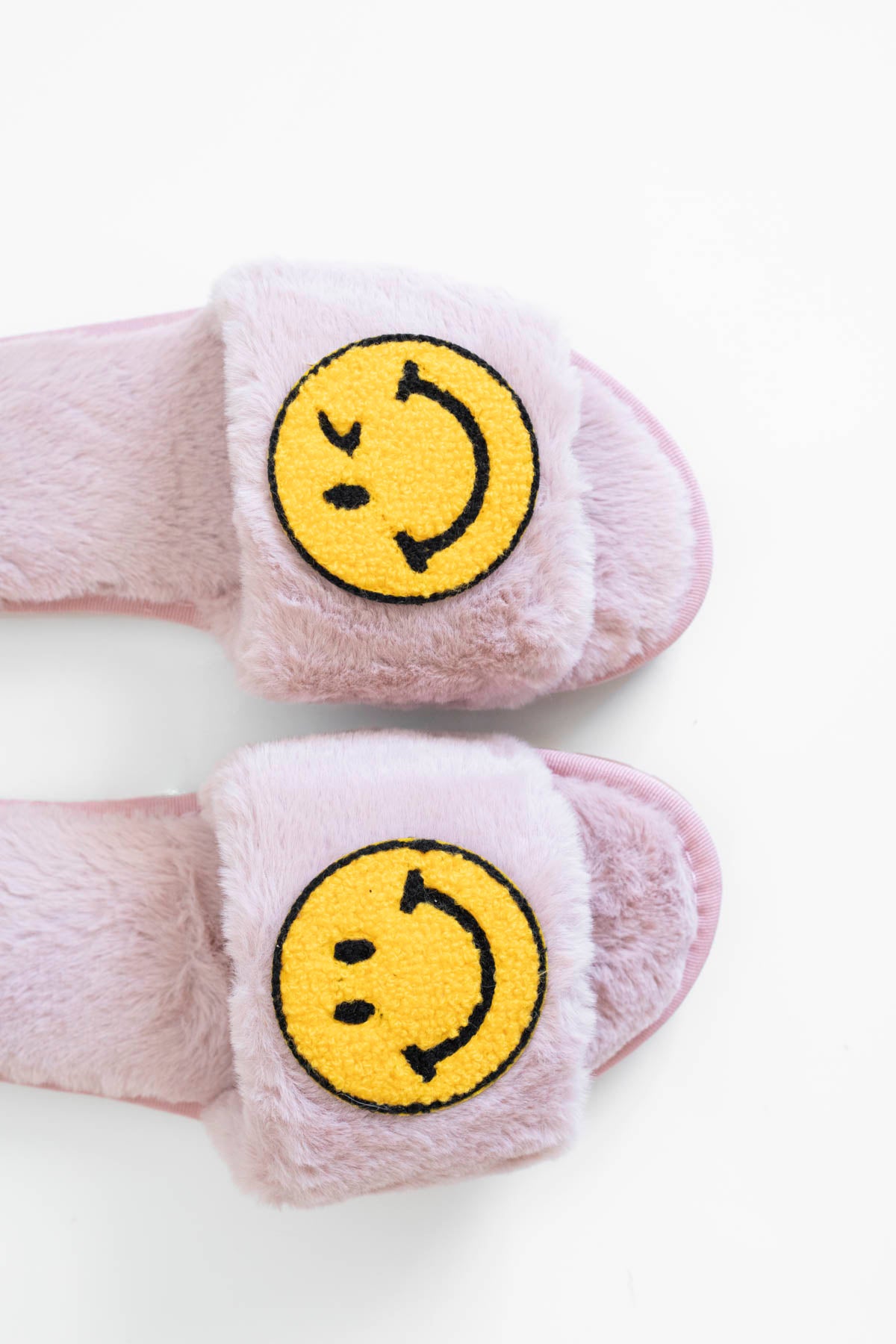 Happy Face Peep Toe Slippers