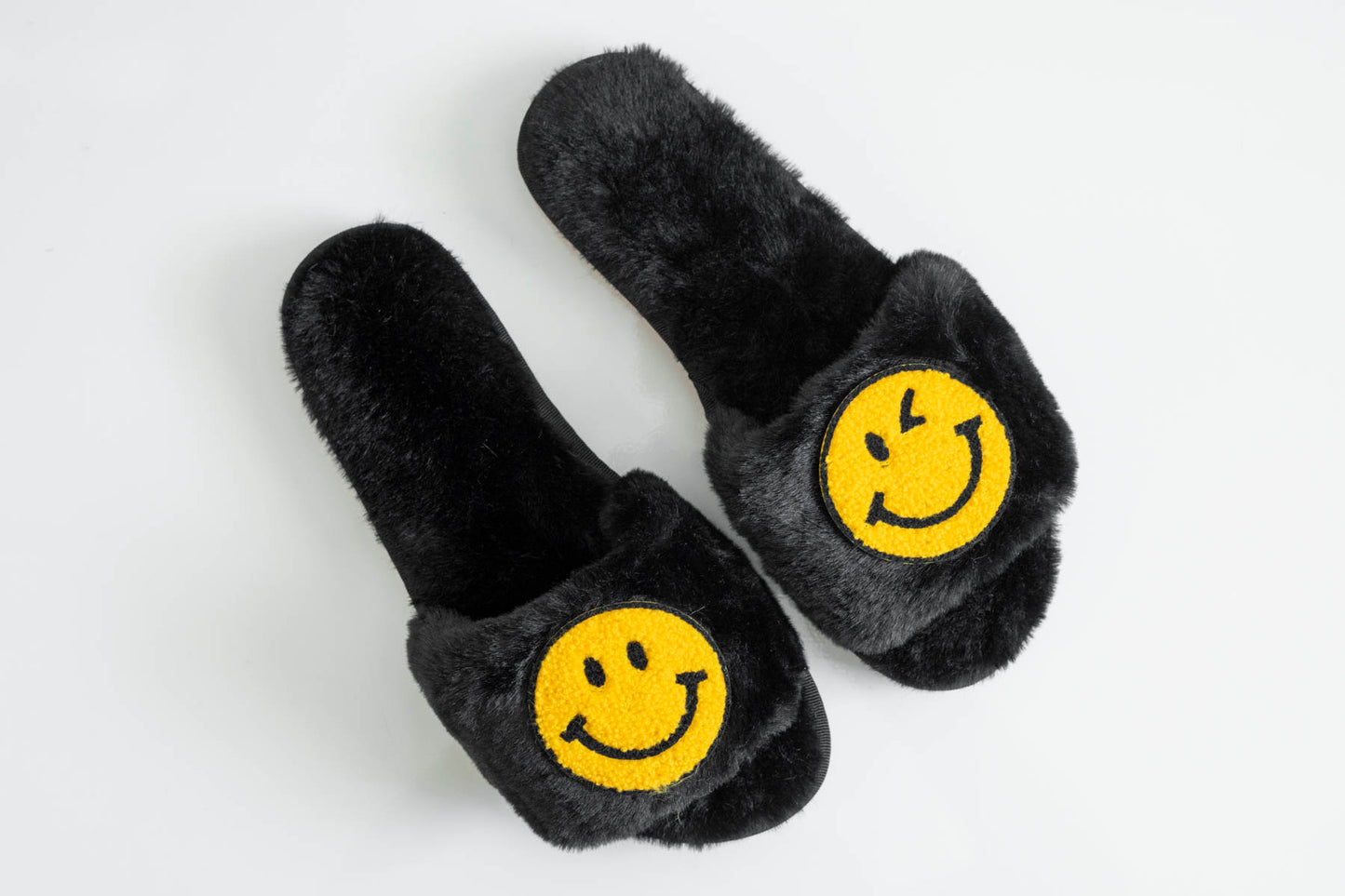 Happy Face Peep Toe Slippers