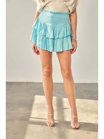 MS W Smocked Ruffle Skirt With Shorts