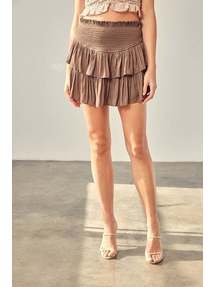 MS W Smocked Ruffle Skirt With Shorts