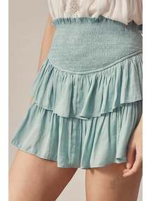 MS W Smocked Ruffle Skirt With Shorts