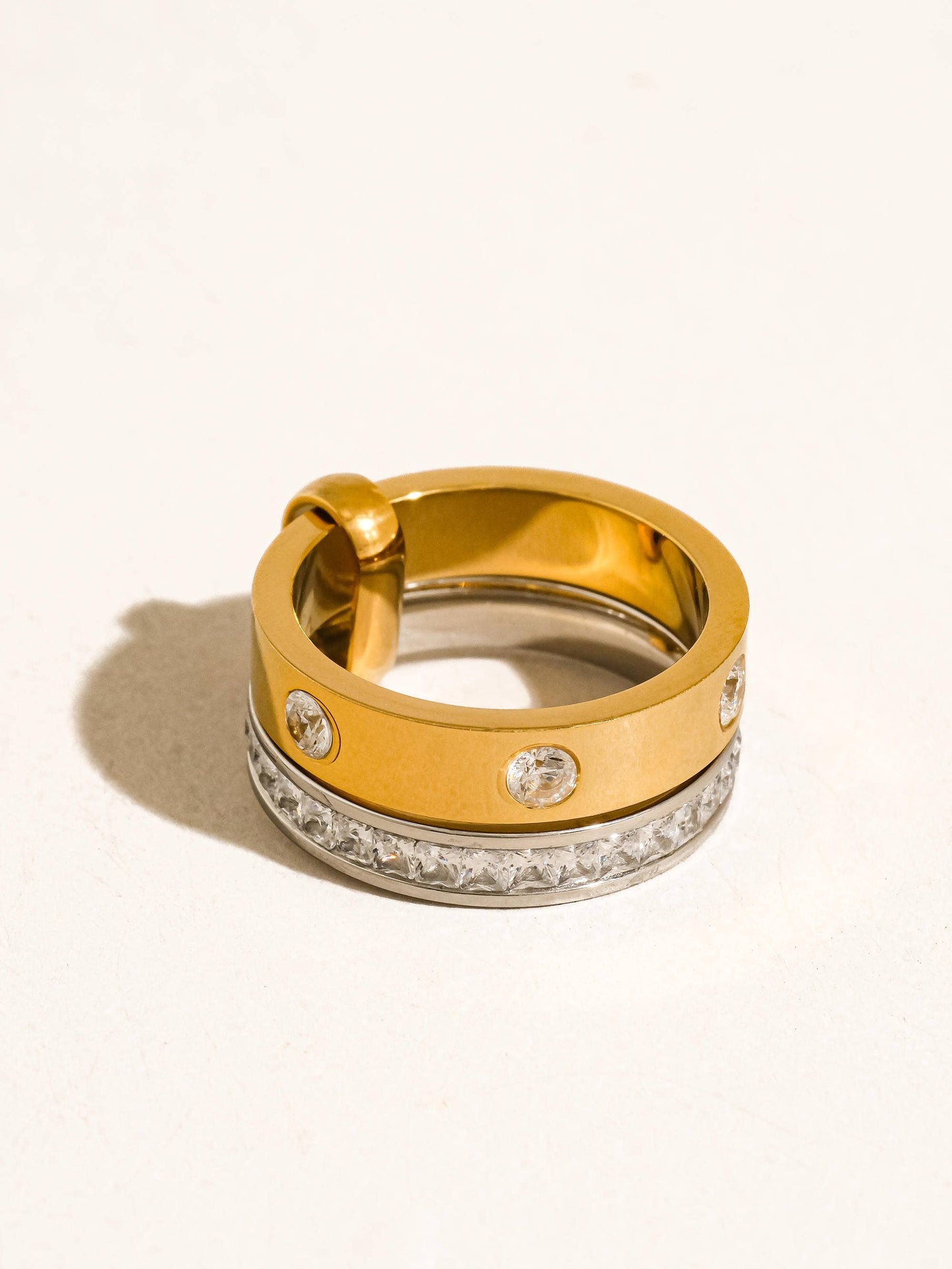 Greyson Two-Tone Crystal Band Ring