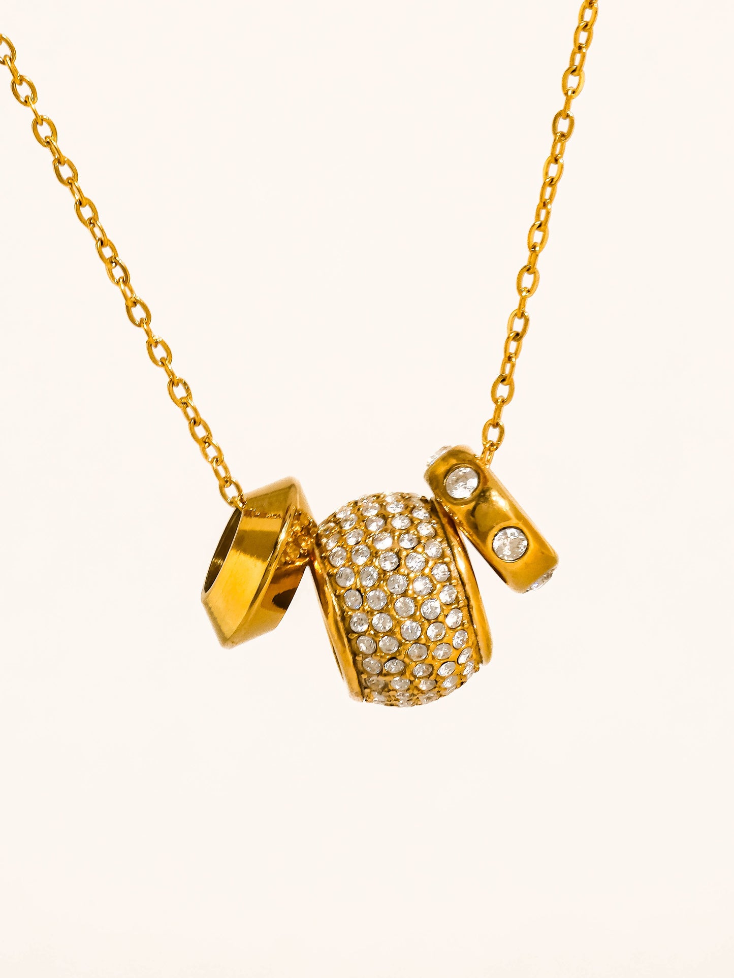 Enora 18K Gold Non-Tarnish CZ Bead Necklace