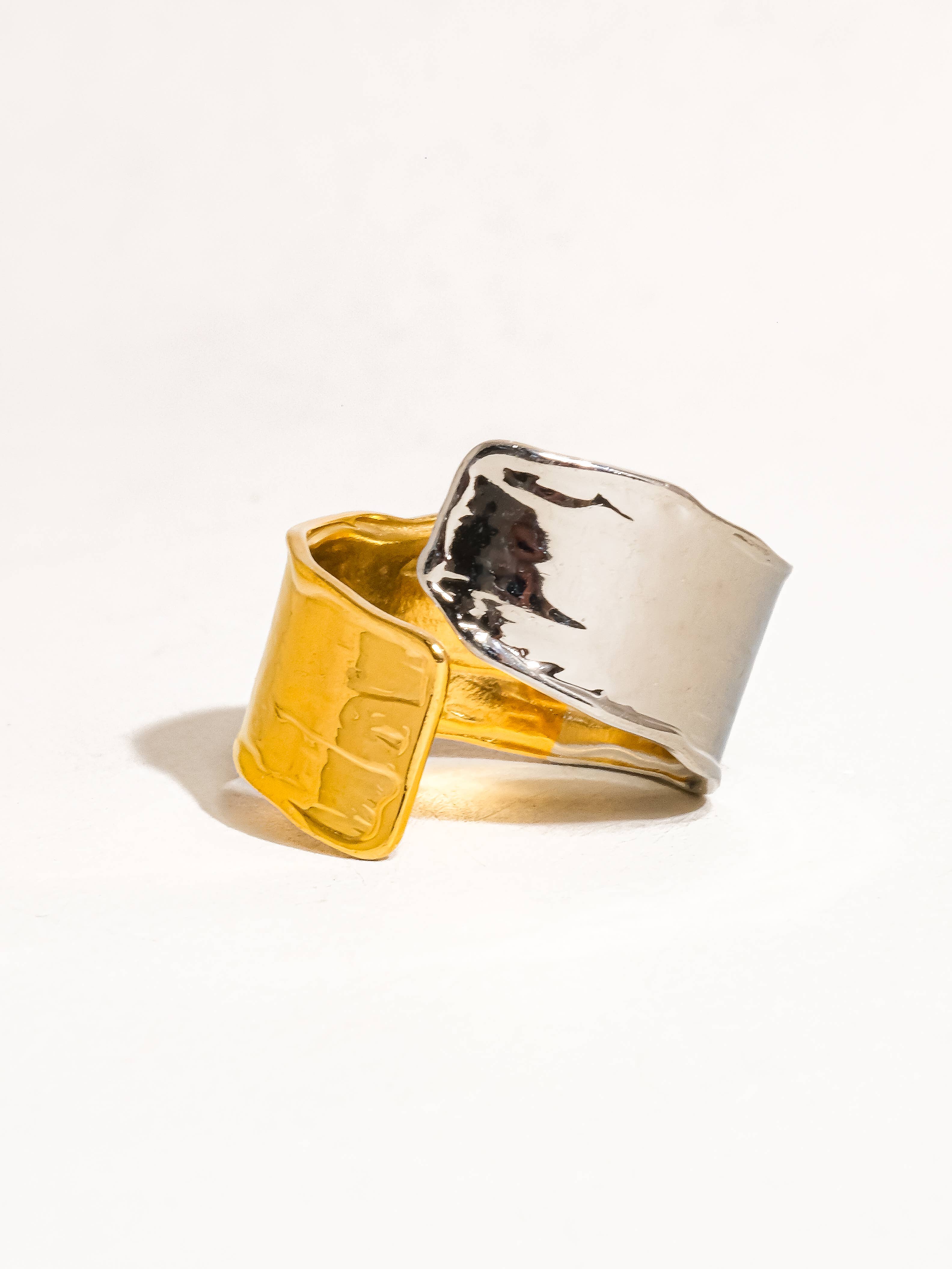 Emmy 18K Gold Non-Tarnish Textured Open Ring – My Tribe Boutique